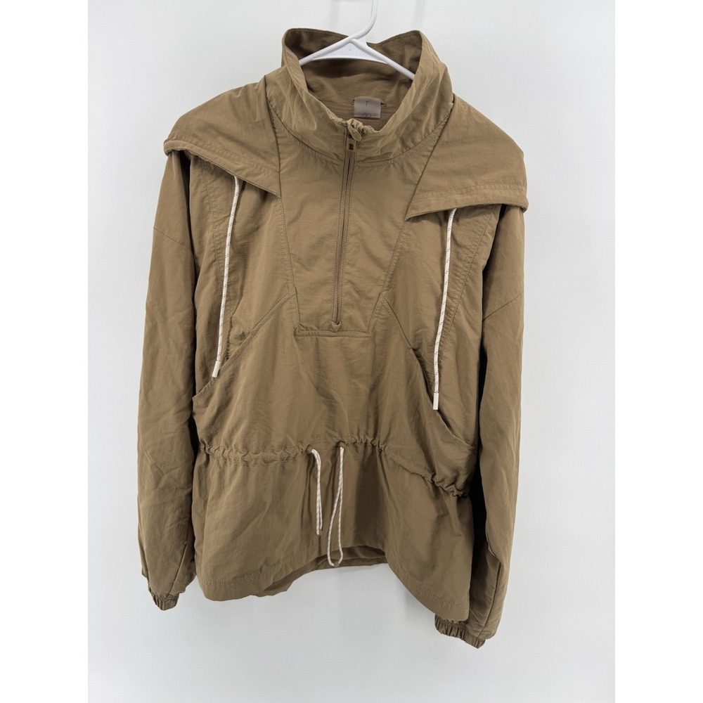 CALIA Carrie Underwood Hooded Windbreaker Anorak‎ Jacket Tan Brown Large